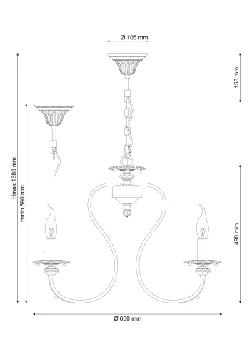 Люстра подвесная SALERNO 138.7 Lucia Tucci без плафона на 7 ламп, основание белое в стиле классический  фото 4